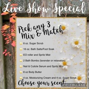 ✅ 3/$49 Live Special Aromatherapy Spa choose three